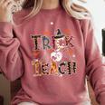 Fall Holiday Themed Thanksgiving Halloween Teacher Trick Or Comfort Colors Sweatshirt Crimson Fall Holiday Themed Thanksgiving Halloween Teacher Trick Or Comfort Colors Sweatshirt Crimson