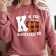 Fall Kindergarten Teacher K Is For Buffalo Plaid Pumpkin Comfort Colors Sweatshirt Crimson