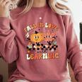 Fall In Love With Learning Teacher Retro Thanksgiving Comfort Colors Sweatshirt Crimson
