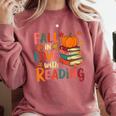 Fall In Love With Reading Autumn Thanksgiving Shirt Teacher Comfort Colors Sweatshirt Crimson Fall In Love With Reading Autumn Thanksgiving Shirt Teacher Comfort Colors Sweatshirt Crimson