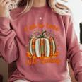 Fall In Love With Reading Pumpkin Autumn Librarians Teacher Comfort Colors Sweatshirt Crimson