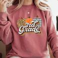 Fall Teacher Shirt 3rd Grade Teacher Retro Halloween Pumpkin Comfort Colors Sweatshirt Crimson