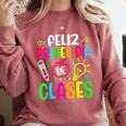 Feliz Primer Dia De Clases Kids Girl Teacher Spanish School Comfort Colors Sweatshirt Crimson Feliz Primer Dia De Clases Kids Girl Teacher Spanish School Comfort Colors Sweatshirt Crimson