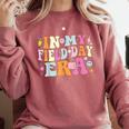 In My Field Day Era Teacher Kids Cute Groovy Field Day Comfort Colors Sweatshirt Crimson
