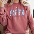 Fifth Grade Toile De Jouy Back To School Teachers Kids Comfort Colors Sweatshirt Crimson