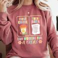 First Coffee Then Data SPED Teacher Taking a Break Comfort Colors Sweatshirt Crimson First Coffee Then Data SPED Teacher Taking a Break Comfort Colors Sweatshirt Crimson