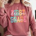 First Grade Dream Team Back To School 1st Grade Teacher Comfort Colors Sweatshirt Crimson