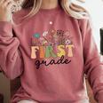First Grade Teacher Wildflower Back To School Floral Outfits Comfort Colors Sweatshirt Crimson First Grade Teacher Wildflower Back To School Floral Outfits Comfort Colors Sweatshirt Crimson