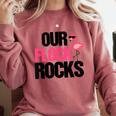 Our Flock Rocks Flamingo Mother's Day Teacher Comfort Colors Sweatshirt Crimson Our Flock Rocks Flamingo Mother's Day Teacher Comfort Colors Sweatshirt Crimson