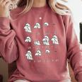 Fractions Math Teacher Ghost Math Halloween Humorous Comfort Colors Sweatshirt Crimson