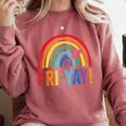 Fri-Yay Friyay Rainbow Colors Teacher Childrens Fun Designs Comfort Colors Sweatshirt Crimson Fri-Yay Friyay Rainbow Colors Teacher Childrens Fun Designs Comfort Colors Sweatshirt Crimson