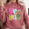 Fri-Yay Happy Friday Weekend Teacher Back To School Comfort Colors Sweatshirt Crimson