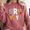 Fri Yay Teacher Happy Friday Friyay Weekend Back To School Comfort Colors Sweatshirt Crimson