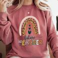 Future Teacher Boho Rainbow Leopard New Grad Student Comfort Colors Sweatshirt Crimson Future Teacher Boho Rainbow Leopard New Grad Student Comfort Colors Sweatshirt Crimson