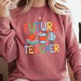 Future Teacher Costume For Kids Girls Boys Men Women Comfort Colors Sweatshirt Crimson