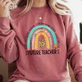 Future Teacher Cute Rainbow Leopard Teacher Outfit For Men Women Girls Kids Comfort Colors Sweatshirt Crimson Future Teacher Cute Rainbow Leopard Teacher Outfit For Men Women Girls Kids Comfort Colors Sweatshirt Crimson