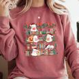 Ghost Christmas Reading Book Lover Library Christmas Teacher Comfort Colors Sweatshirt Crimson