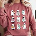 Ghost Reading Books Spooky Librarian Teacher Women Comfort Colors Sweatshirt Crimson Ghost Reading Books Spooky Librarian Teacher Women Comfort Colors Sweatshirt Crimson