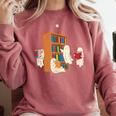 Ghosts Reading Books Teacher Halloween Librarian Boooks Comfort Colors Sweatshirt Crimson Ghosts Reading Books Teacher Halloween Librarian Boooks Comfort Colors Sweatshirt Crimson