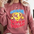 Grade 3 Super Squad Superhero Teacher Team Men Women Girls Kids Comfort Colors Sweatshirt Crimson