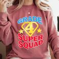 Grade 4 Super Squad Superhero Teacher Team Comfort Colors Sweatshirt Crimson
