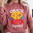 Grade K Super Squad Superhero Kindergarten Teacher Team Comfort Colors Sweatshirt Crimson