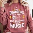 Some Grandpas Play Bingo Real Grandpas Teach Music Teacher Comfort Colors Sweatshirt Crimson