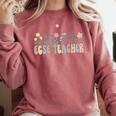 Groovy ECSE Early Childhood Special Education Teacher Comfort Colors Sweatshirt Crimson