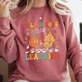 Groovy Fall In Love With Learning Autumn Pumpkin Teacher Comfort Colors Sweatshirt Crimson Groovy Fall In Love With Learning Autumn Pumpkin Teacher Comfort Colors Sweatshirt Crimson