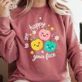 Groovy Happy To See Your Face Teacher School Appreciation Comfort Colors Sweatshirt Crimson Groovy Happy To See Your Face Teacher School Appreciation Comfort Colors Sweatshirt Crimson