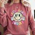 Groovy Retro Lets Learn Today Teacher Student Back To School Comfort Colors Sweatshirt Crimson