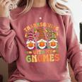 Groovy Thanksgiving With My Gnomie Women Teacher Fall Gnome Comfort Colors Sweatshirt Crimson Groovy Thanksgiving With My Gnomie Women Teacher Fall Gnome Comfort Colors Sweatshirt Crimson