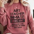 Halloween Art Teacher Prisoner Costume Comfort Colors Sweatshirt Crimson Halloween Art Teacher Prisoner Costume Comfort Colors Sweatshirt Crimson