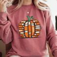 Halloween Books Pumpkin Reading Teacher Fall Men Women Comfort Colors Sweatshirt Crimson