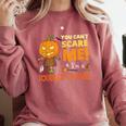 Halloween You Can't Scare Toddler Teacher For Men Women Comfort Colors Sweatshirt Crimson