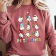 Halloween PE Teacher Spooky Physical Education Teacher Comfort Colors Sweatshirt Crimson Halloween PE Teacher Spooky Physical Education Teacher Comfort Colors Sweatshirt Crimson