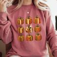 Halloween Teacher Fall Book Pumpkin Retro Reading Comfort Colors Sweatshirt Crimson