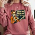 Halloween Teacher Six Seven Meme 6 7 Skeleton Spooky Costume Comfort Colors Sweatshirt Crimson