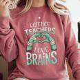 Halloween Teacher Tshirts Science Teachers Love Brains Comfort Colors Sweatshirt Crimson
