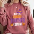 Halloween Teachers This Is My Tired Teacher Costume Comfort Colors Sweatshirt Crimson