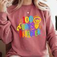 Happy 100th Day Of School 100 Days Brighter Girls Teacher Comfort Colors Sweatshirt Crimson