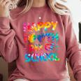 Happy 100th Day Of School Teacher Student 100 Days Tie Dye Men Women Kids Comfort Colors Sweatshirt Crimson