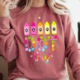 Happy Dot Day 2025 Teacher Kids Girls Colorful Polka Dot Day Comfort Colors Sweatshirt Crimson