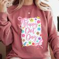 Happy Dot Day Bow Coquette For Teacher Girls Comfort Colors Sweatshirt Crimson