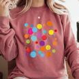 Happy Dot Day Colorful Polka Dot Art Teacher Student Kids Comfort Colors Sweatshirt Crimson