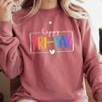Happy Fri-Yay Fri Yay Teacher Student Friday Weekend Comfort Colors Sweatshirt Crimson