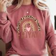 Happy Fri-Yay Friday Lovers Fun Teacher Leopard Rainbow Men Women Girls Kids Comfort Colors Sweatshirt Crimson