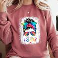 Happy Fri-Yay Friday Teacher Life Happy Friday Comfort Colors Sweatshirt Crimson