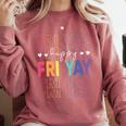 Happy Fri Yay Teacher Friday Saying Comfort Colors Sweatshirt Crimson Happy Fri Yay Teacher Friday Saying Comfort Colors Sweatshirt Crimson