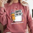 Happy Fri-Yay Teacher Fry Yay Friday Weekend Comfort Colors Sweatshirt Crimson Happy Fri-Yay Teacher Fry Yay Friday Weekend Comfort Colors Sweatshirt Crimson